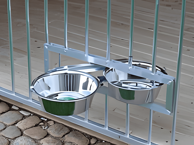 Schwenkbare Futternäpfe für Hundezwinger
